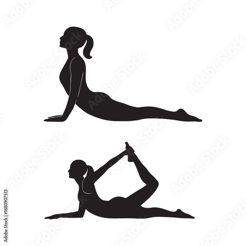 Yoga Poses Vector Art, Wellness and Stretching for a Healthy Life