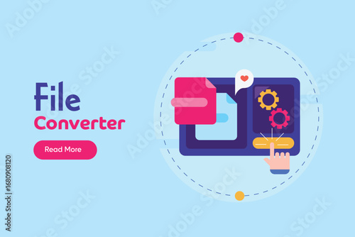 Single tap converts file into new format, online file converter software technology.
