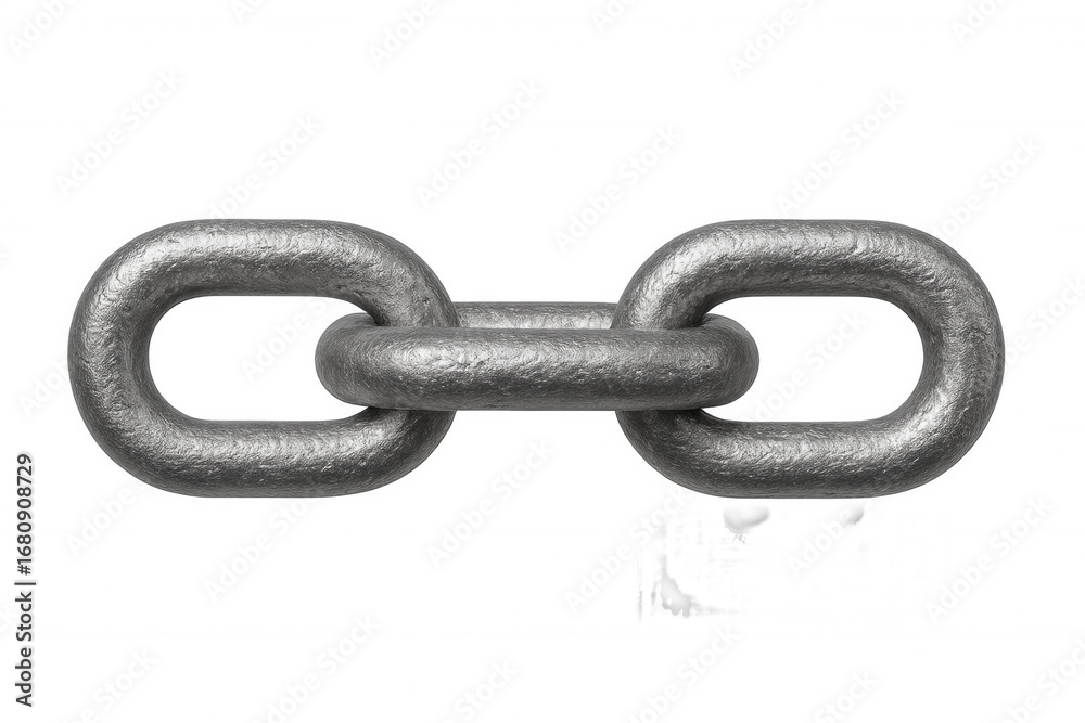 Obraz premium Close-up metal chain links interlocking, showing strength and security, connecting tightly against transparent background