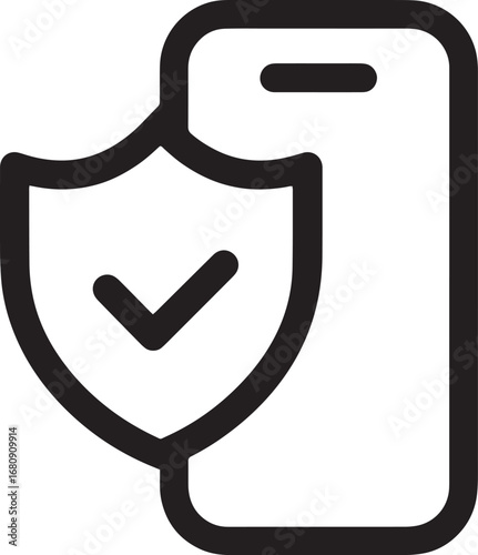 Secure your digital life two-factor authentication shield and phone icon for enhanced safety silhouette