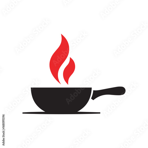 Minimalist wok logo designed for modern Asian food branding