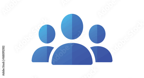 Group of people simple shape blue color teamwork and collaboration concept high quality professional