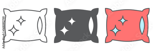 Pillow cleaning line icon, dry cleaning and laundry, pillow sign vector graphics, editable stroke linear icon, eps 10