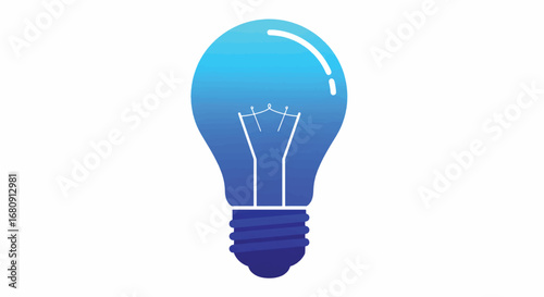 Blue lightbulb gradient style simple representation idea generation innovation concept high quality professional