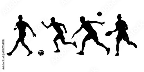 Athletic figure in motion athlete silhouette