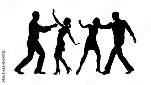 Black silhouette of a dog wearing a bandana animal