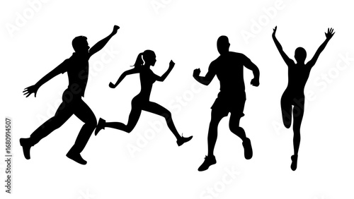 Black Silhouette of a Person Walking movement male