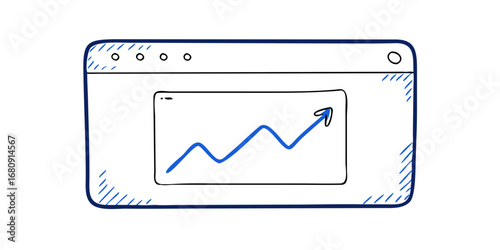 Blue arrow graph rising growth