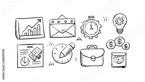 Business growth chart and money symbols finance