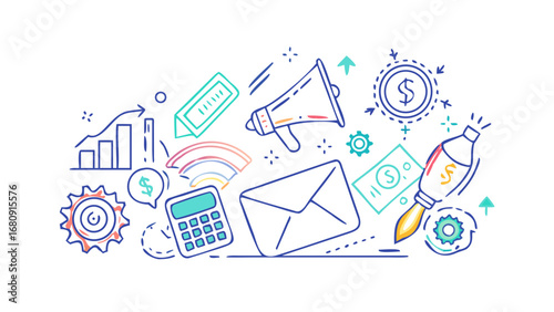 Business growth finance marketing strategy vector