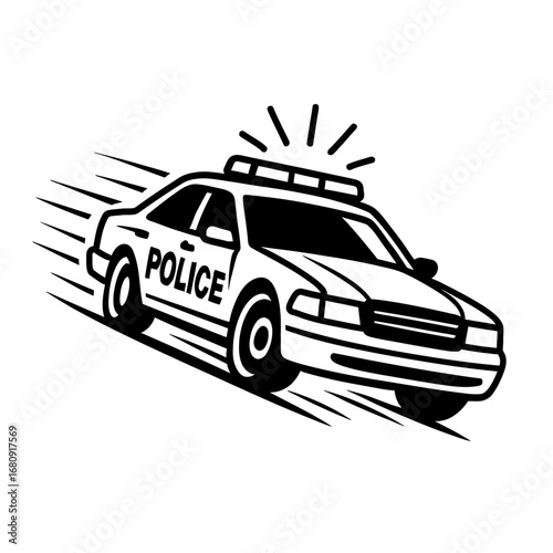 Speeding Police Car Icon Vector - Law Enforcement Vehicle in Action.html