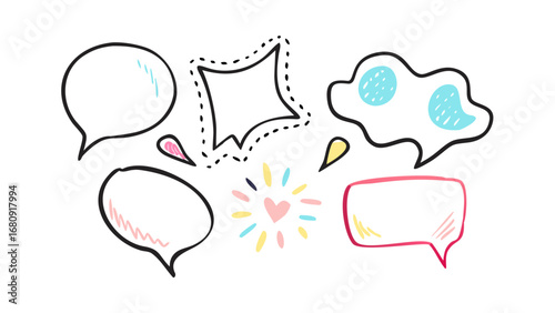 Colorful Hand Drawn Speech Bubbles communication conversation