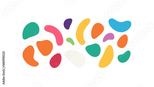 Colorful organic shapes scattered pattern abstract