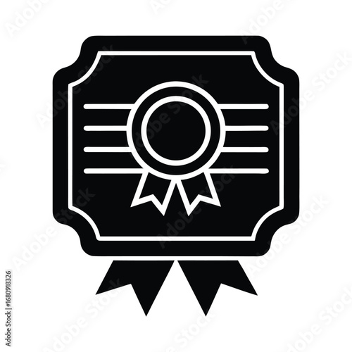 Academic Achievement Certificate Icon Vector Illustration