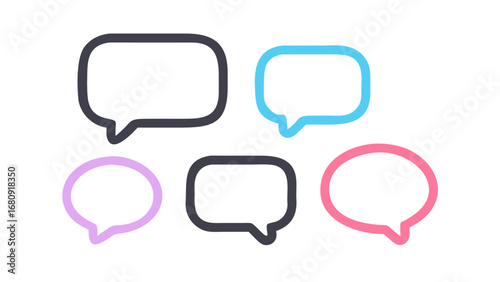 Colorful speech bubbles chat icons communication dialogue