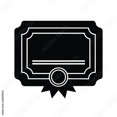 Blank Diploma Frame Icon Vector Illustration