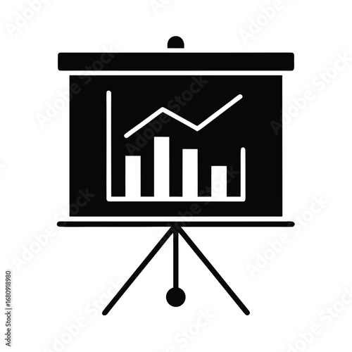 Business Presentation Board Icon Vector Illustration