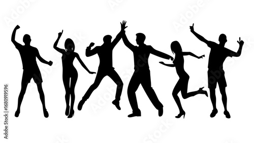 Energetic dancer with flowing movements silhouette