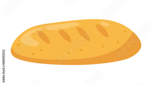 Golden loaf of bread with scoring baked golden brown
