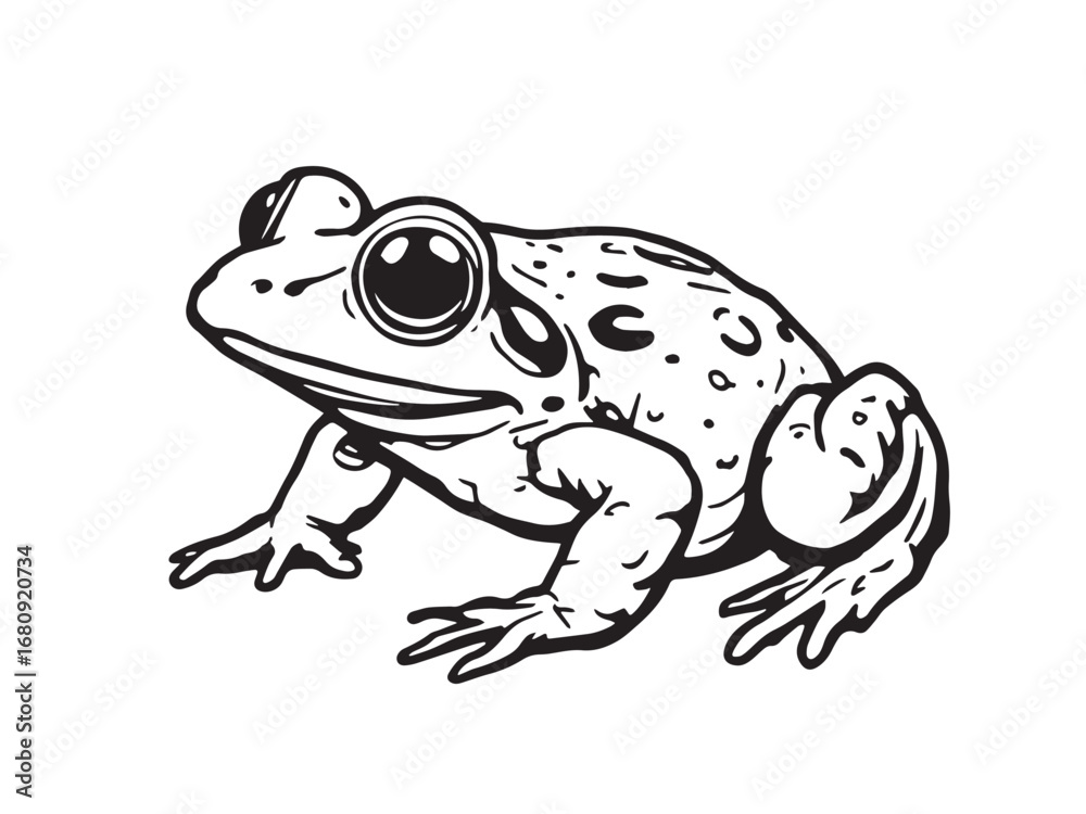Obraz premium Spadefoot Toad Line Art Illustration