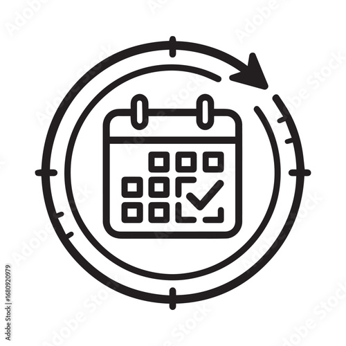 Abstract Circular Calendar Symbol