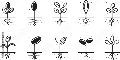 Set of vector wine and cocktail icons for party and bar design