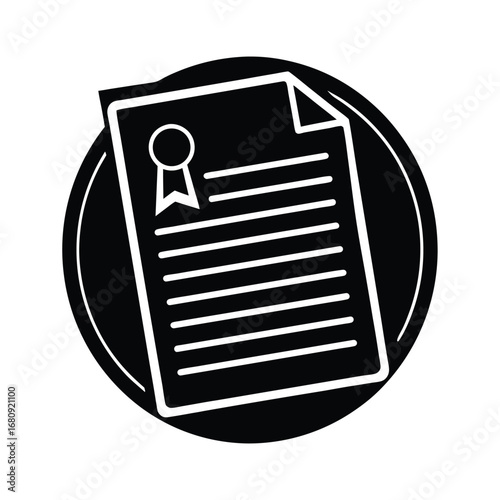 Official Document Certificate Icon Vector Illustration