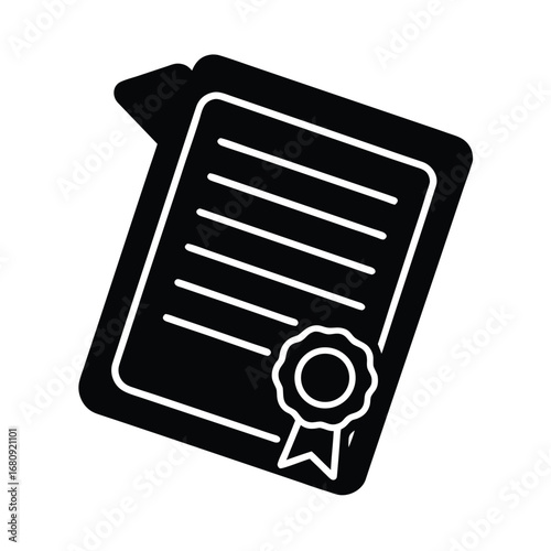 Official Diploma Document Icon Vector Design