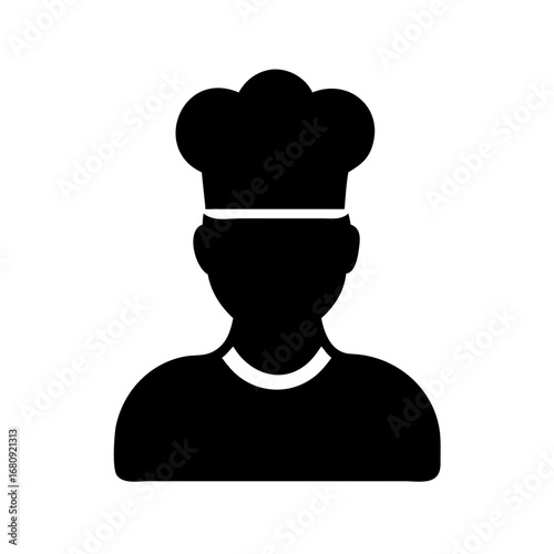 Illustration of a chef wearing a hat, , representing culinary expertise and professional cooking skills