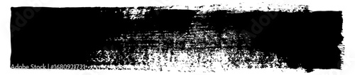 Straight thick vector line bg. Black hand drawn brushstroke text box. Chinese, Korean, Japanese calligraphy brushstroke. Rough grunge thick gouache paint texture. Sketchy ink rectangle banner