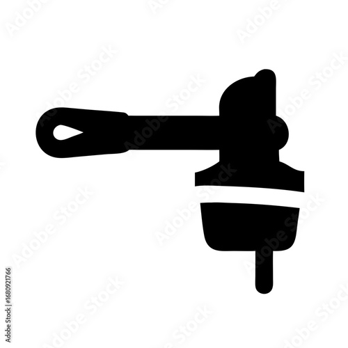 Vector art of black tap icon, plumbing fixture for water control in bathroom and kitchen, home appliance and hardware