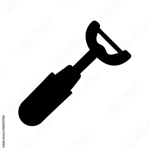 Vector art of silhouette of a vegetable peeler, a kitchen tool used for peeling the skin of fruits and vegetables with efficiency