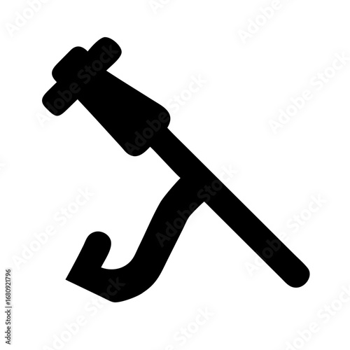 Vector art of silhouette of a nail puller, a hand tool used in carpentry and construction for removing nails from wood and other materials