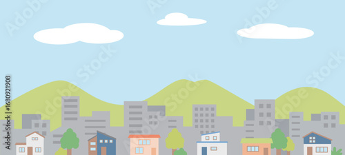 シンプルな街並みのイラスト