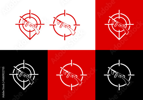 target gun logo icon vector