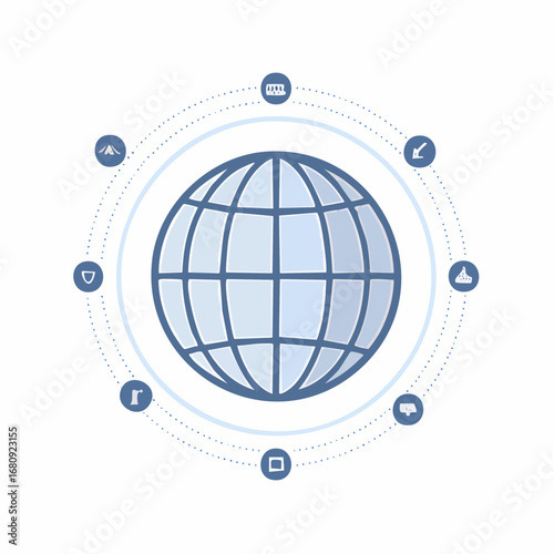 Minimal Flat Globe Icon