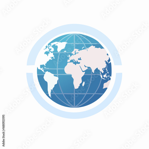 Minimal Flat Globe Icon
