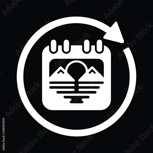 Abstract Circular Calendar Symbol