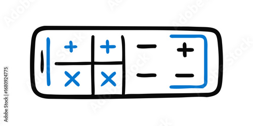 Minimal doodle style flat of tic tac toe game grid