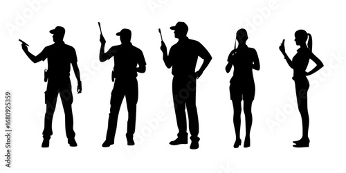 Minimalist black silhouette of a dog animal