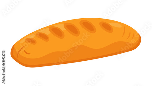 Orange loaf with score marks bread baked