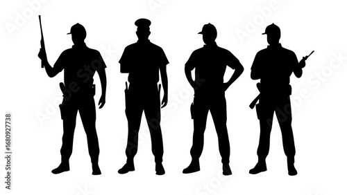 Police Officer Standing Silhouette law enforcement