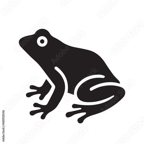 Frog silhouette black and white vector icon