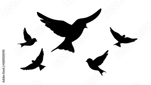 Silhouette of a person holding a microphone singing