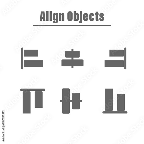 Icon align object , vectors illustration
