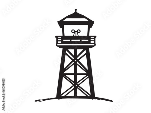 watch tower Line Art Illustration