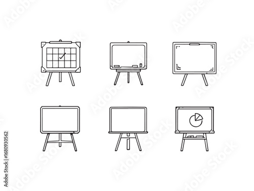 whiteboard Line Art Illustration