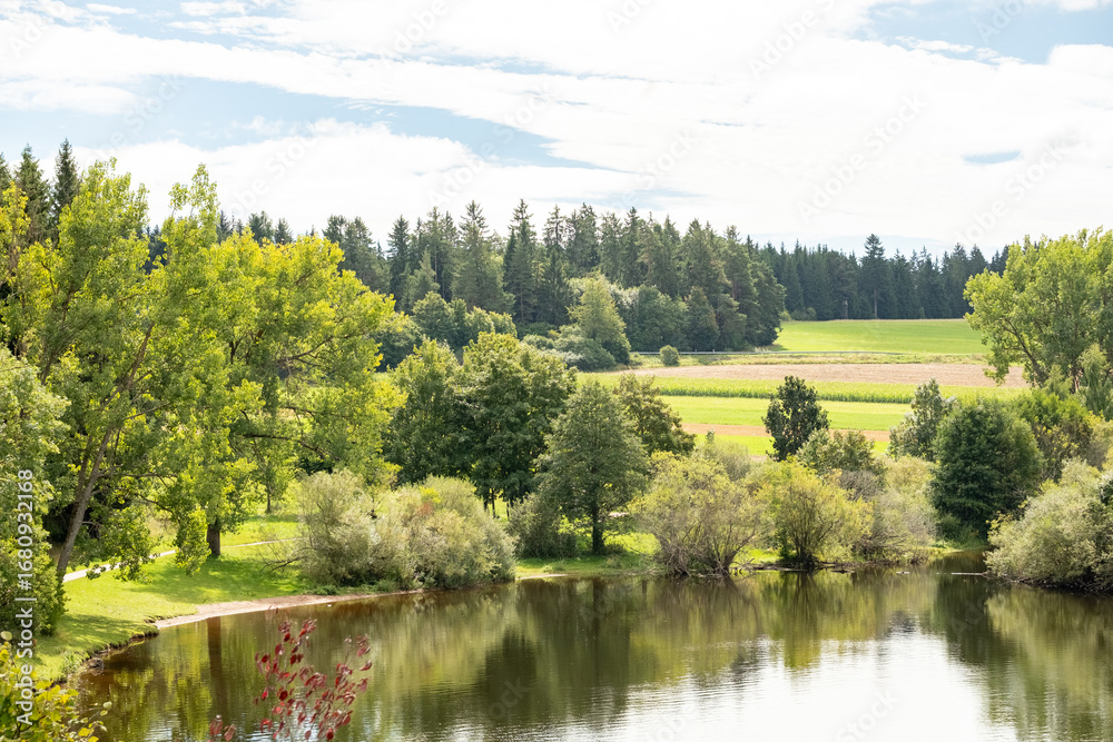 Fototapeta premium Kirnberg Lake (Kirnbergsee) in Unterbraend in summer 2025