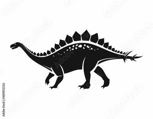 Ankylosaurus Dinosaur Animal Vector Logo in Black and White, Minimalist Style, Ideal for Wildlife Branding, Nature Illustration, and Distinct Animal Identity
