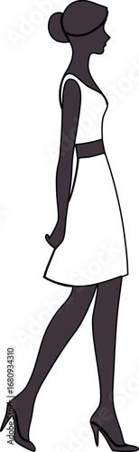 Elegant woman in a heelstand position on a white background, ideal for lifestyle branding, fashion ads, and modern artwork.